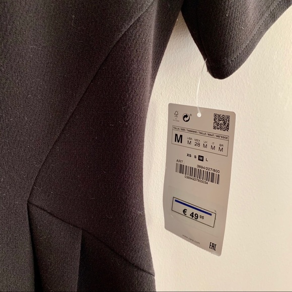 Zara High Neck Black Dress With Beaded Details M - Picture 3 of 6